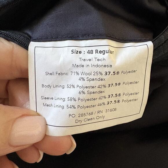 Jos A Bank Traveler Slim Fit Check Blazer Sport Coat Blazer Jacket Mens Size 48R - Picture 8 of 8